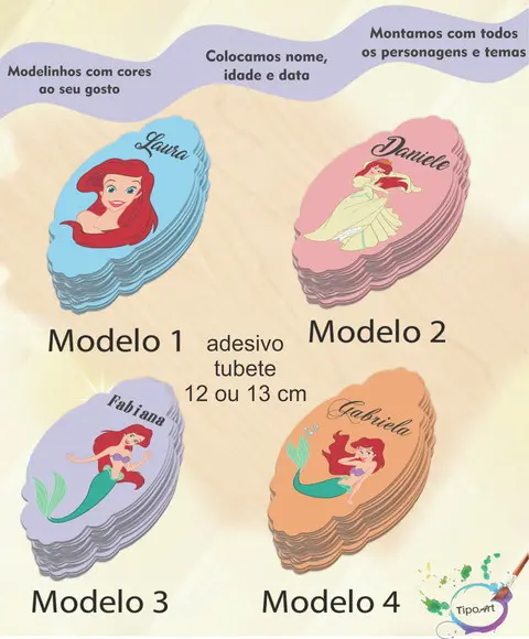 Adesivo para Tubete 12 ou 13 Cm-ariel