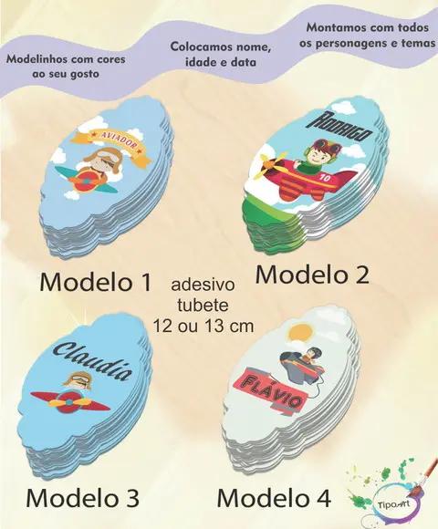 Adesivo para Tubete 12 ou 13 Cm-aviador