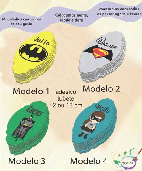 Adesivo para Tubete 12 ou 13 Cm-batman