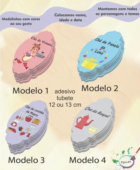 Adesivo para Tubete 12 ou 13 Cm-chá de Cozinha/panela