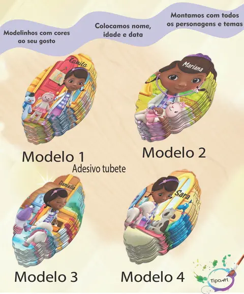 Adesivo para Tubete 12 ou 13 Cm-doutora Brinquedos