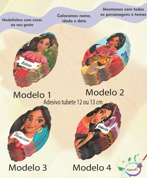 Adesivo para Tubete 12 ou 13 Cm-elena de Avalor