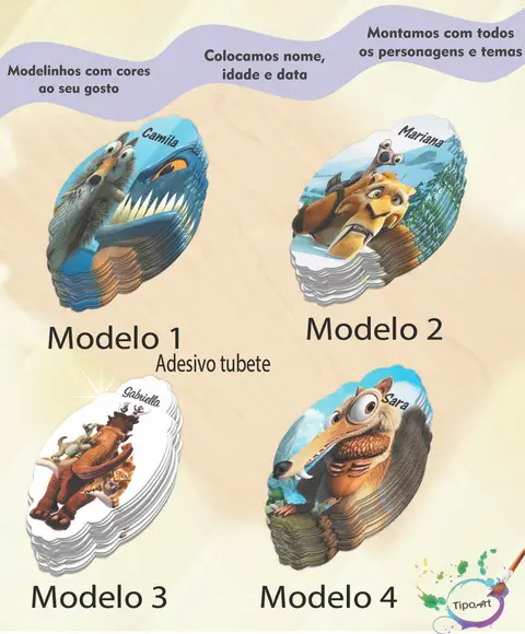 Adesivo para Tubete 12 ou 13 Cm-era do Gelo