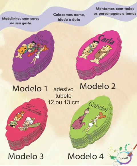 Adesivo para Tubete 12 ou 13 Cm-fred Flintstone