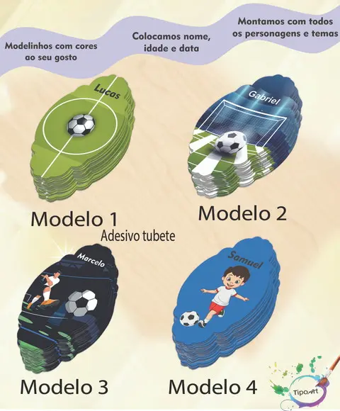 Adesivo para Tubete 12 ou 13 Cm-futebol