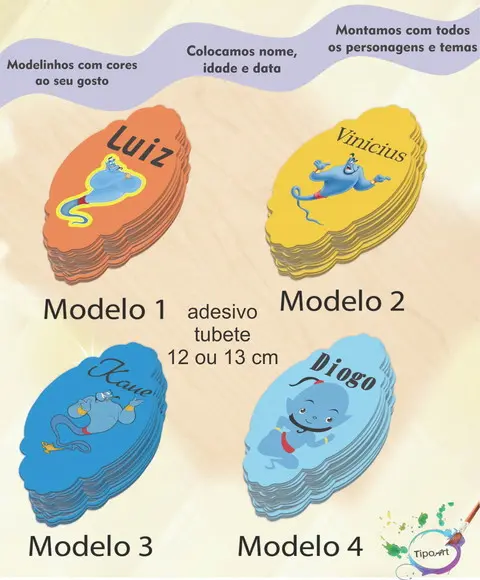 Adesivo para Tubete 12 ou 13 Cm-genio