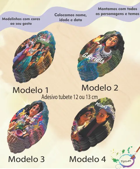 Adesivo para Tubete 12 ou 13 Cm-encanto