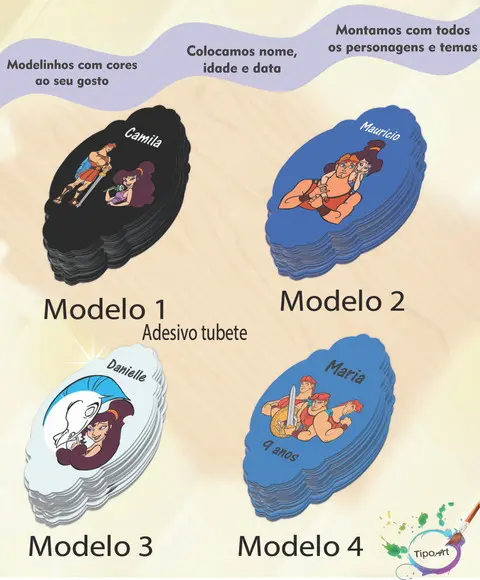 Adesivo para Tubete 12 ou 13 Cm-hercules