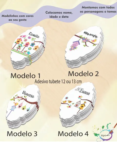 Adesivo para Tubete 12 ou 13 Cm-jardim Encantado