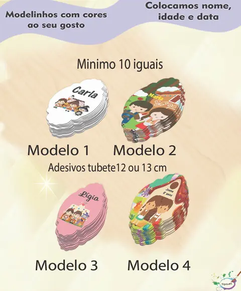 Adesivo para Tubete 12 ou 13 Cm-joão e Maria