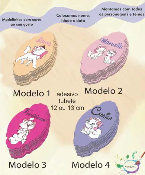 Adesivo para Tubete 12 ou 13 Cm-marie
