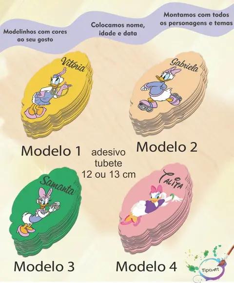 Adesivo para Tubete 12 ou 13 Cm-margarida