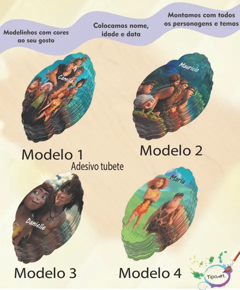 Adesivo para Tubete 12 ou 13 Cm-os Croods