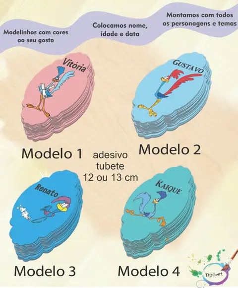 Adesivo para Tubete 12 ou 13 Cm-papaleguas