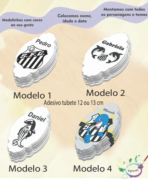 Adesivo para Tubete 12 ou 13 Cm-peixe