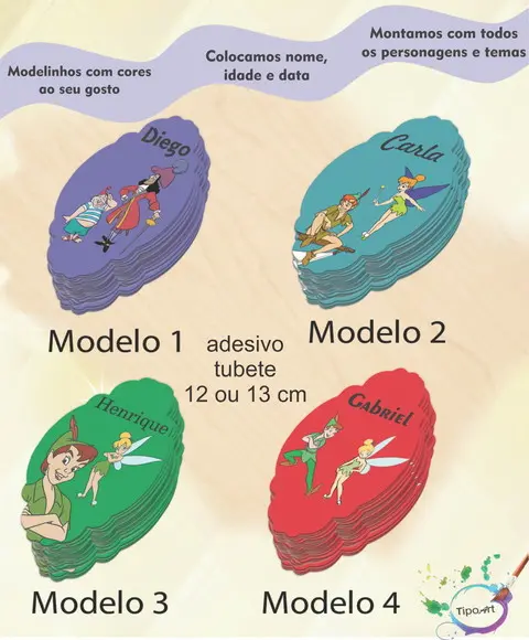 Adesivo para Tubete 12 ou 13 Cm-peter Pan