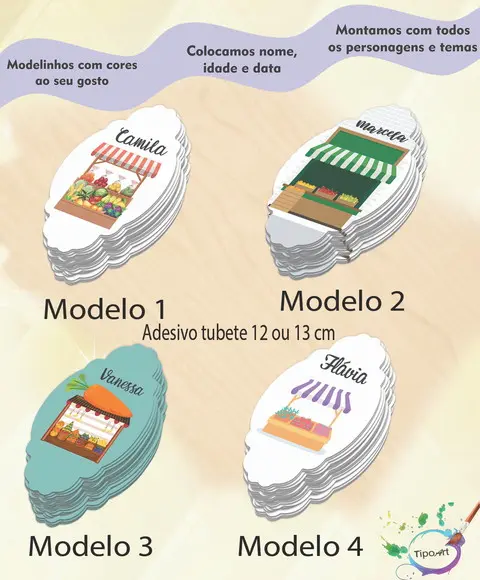 Adesivo para Tubete 12 ou 13 Cm-quitandinha