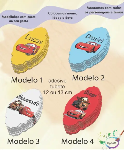 Adesivo para Tubete 12 ou 13 Cm-relâmpago