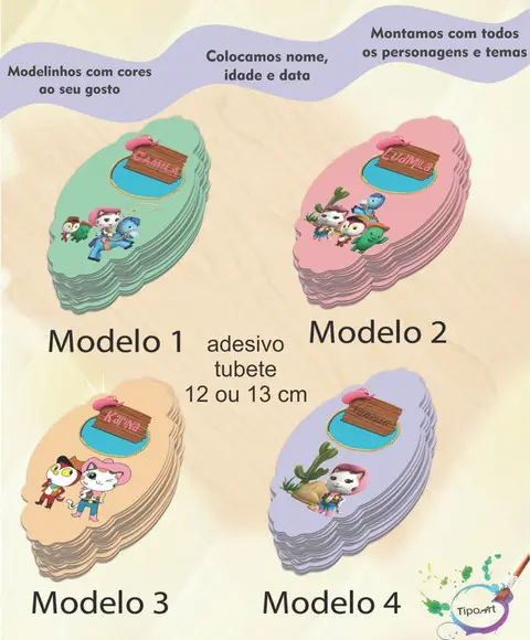 Adesivo para Tubete 12 ou 13 Cm-sheriff Calie do Oeste