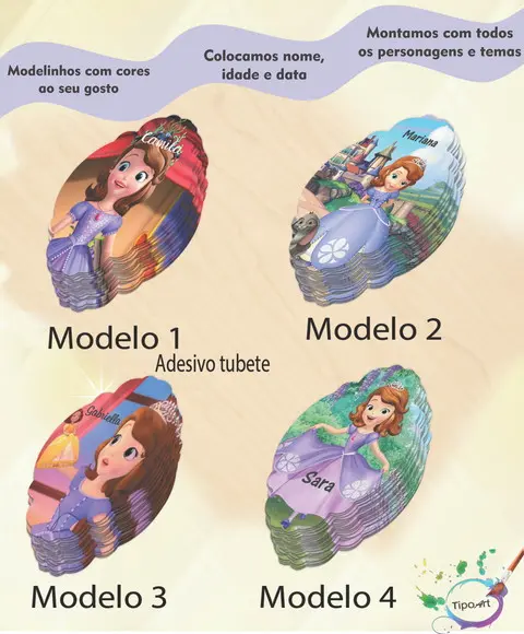 Adesivo para Tubete 12 ou 13 Cm-sofia