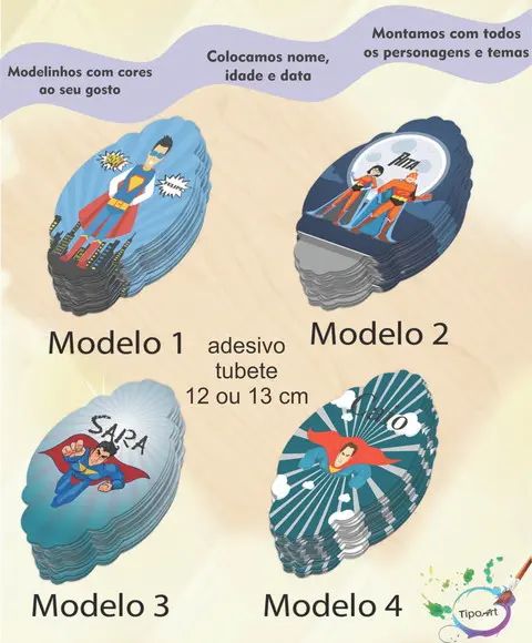 Adesivo para Tubete 12 ou 13 Cm-super Heroi