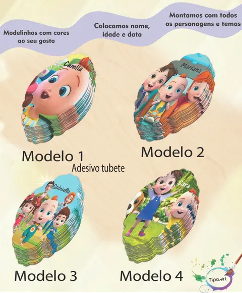 Adesivo para Tubete 12 ou 13 Cm-super Jojo
