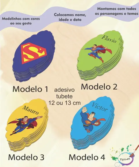 Adesivo para Tubete 12 ou 13 Cm-super Homem