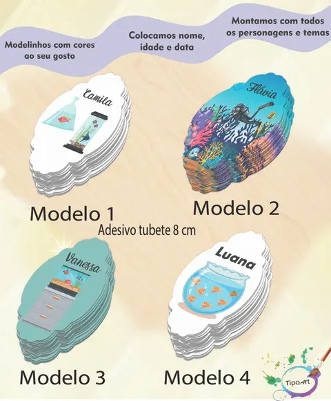 Adesivo para Tubete 8 cm -aquário