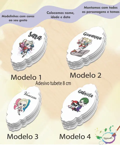 Adesivo para Tubete 8 cm -arlequina