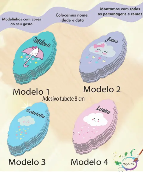 Adesivo para Tubete 8 cm -chuva de Amor