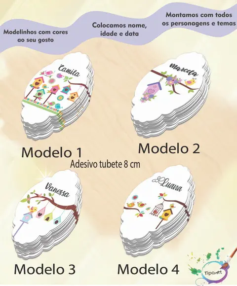Adesivo para Tubete 8 cm -jardim Encantado