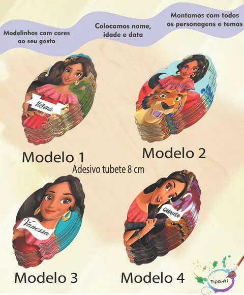 Adesivo para Tubete 8 cm -elena de Avalor