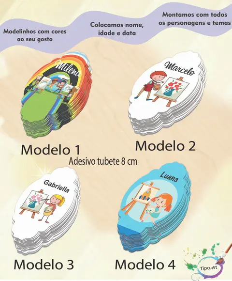 Adesivo para Tubete 8 cm -pintando o 7
