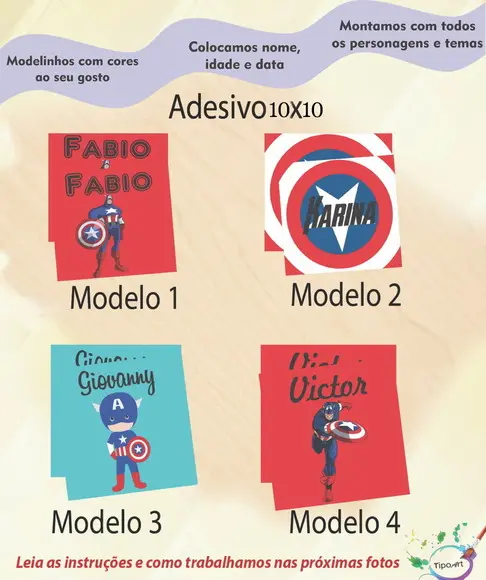Adesivo Quadradinho 10x10 Cm-capitão America