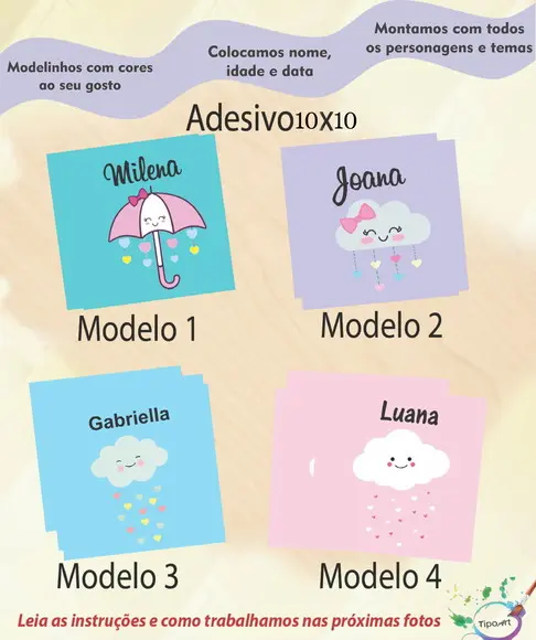 Adesivo Quadradinho 10x10 Cm-chuva de Amor