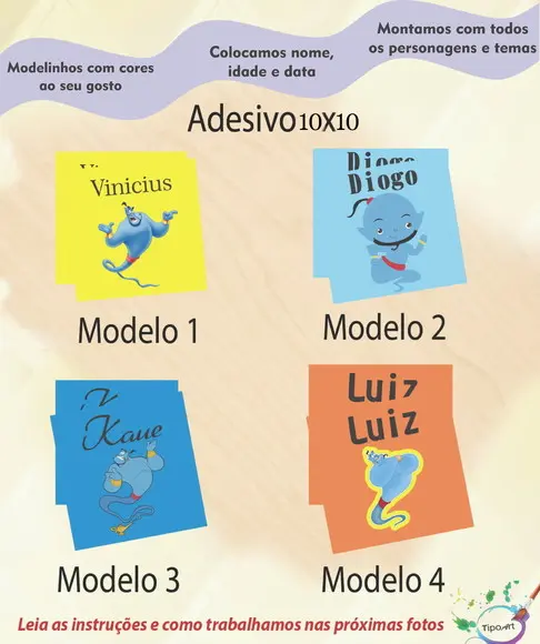 Adesivo Quadradinho 10x10 Cm-genio