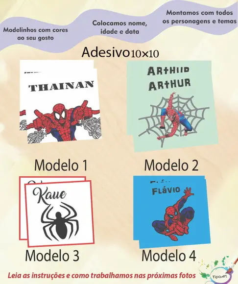 Adesivo Quadradinho 10x10 Cm-homem Aranha