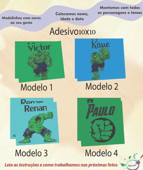 Adesivo Quadradinho 10x10 Cm-hulk