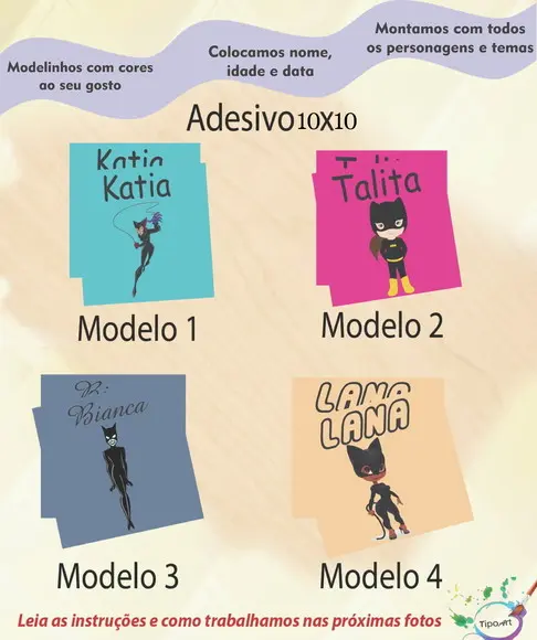 Adesivo Quadradinho 10x10 Cm-mulher Gato