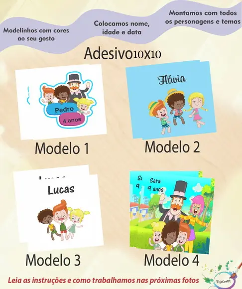Adesivo Quadradinho 10x10 Cm-mundo Bita