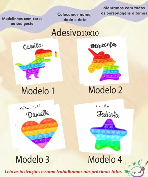 Adesivo Quadradinho 10x10 Cm-pop Fidget