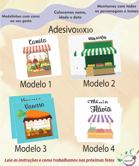 Adesivo Quadradinho 10x10 Cm-quitandinha