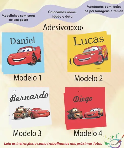 Adesivo Quadradinho 10x10 Cm-relampago