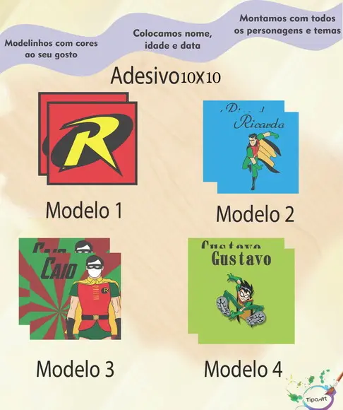 Adesivo Quadradinho 10x10 Cm-robin