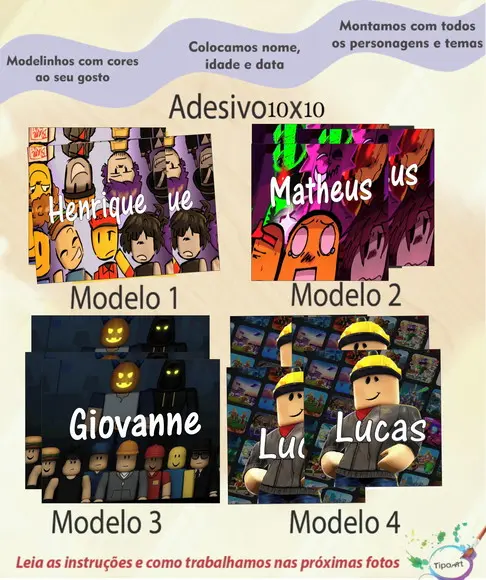 Adesivo Quadradinho 10x10- Forsaken Roblox