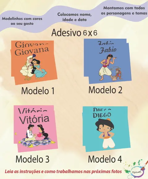 Adesivo Quadrado 6x6-aladim