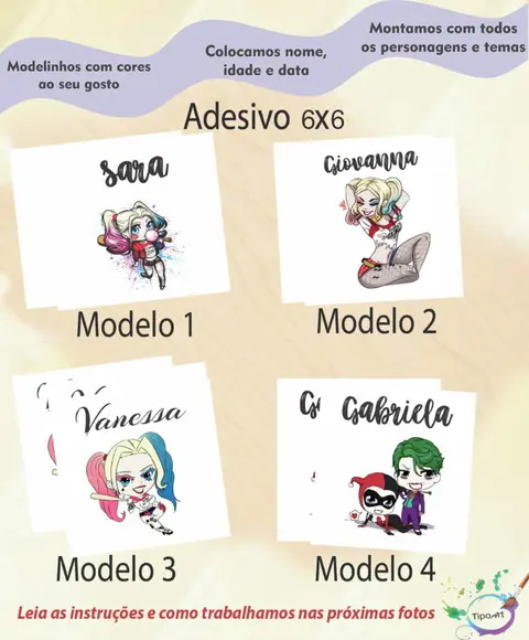 Adesivo Quadrado 6x6-arlequina