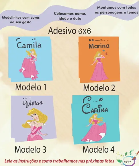 Adesivo Quadrado 6x6-aurora