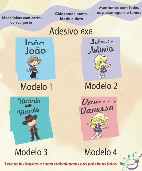 Adesivo Quadrado 6x6-cowboy