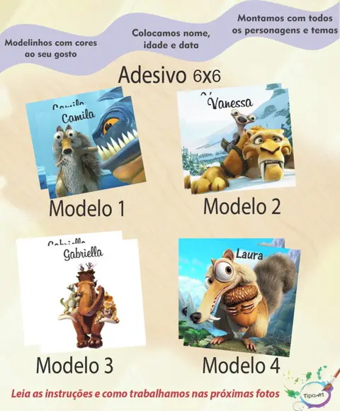 Adesivo Quadrado 6x6-era do Gelo